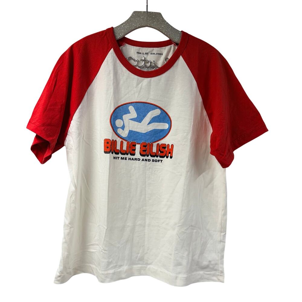 Billie Eilish T Hit Me Hard and Soft Tour Raglan Drop Sleeve Tee Shirt XL USA